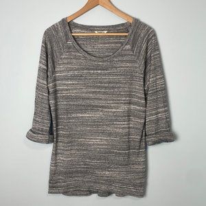 Aritzia TNA Heathered Grey 3/4 Sleeve Top Size M